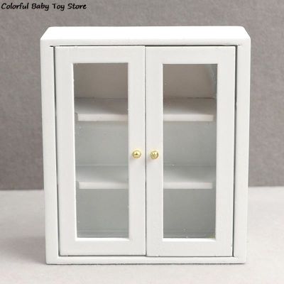 1:12 Dollhouse Miniature White Wall Cabinet Hanging Storage Organizer Cupboard House Furniture Decor Toy