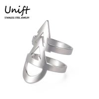 Unift Witchcraft Magical Rune Ring Stainless Steel Finger Ring for Women Men Gothic Punk Fashion Wicca Jewelry Party Gift 2022