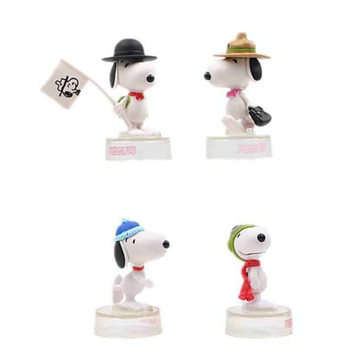 cool-ใหม่-โมเดลตุ๊กตาฟิกเกอร์-snoopy-beagle-dog-น่ารัก-สีขาว-ของเล่น-ของสะสม-ตกแต่งรถยนต์-สําหรับเด็ก-5-ชิ้น