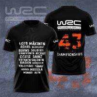 WRC-สำหรับทั้งหญิงและชายเสื้อยืดเสื้อยืดคอกลมสตรีทแวร์กีฬาเอ็กซ์ตรีมไซส์ใหญ่แข่งรถระยะไกลพิมพ์ลาย3D