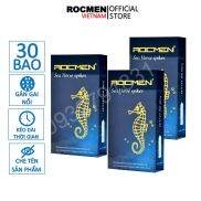 FREESHIP Bộ 3 hộp Bao cao su gân gai Brazil ROCMEN kéo dài thời gian 30