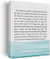 ศิลปะบนผนังให้แรงบันดาลใจสำหรับ Scott ฟิตซ์เจอรัลด์ที่คุ้มค่ากับการพิมพ์ภาพผ้าใบพร้อมข้อความสำหรับเครื่องตกแต่งฝาผนังห้องนั่งเล่นในบ้านกรอบงานศิลปะให้ของขวัญนิ้ว