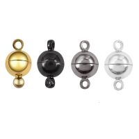 【CW】 5pcs/Lot Alloy Magnetic Clasps 6/8/10/12mm Leather Cord Clasp Round Buckle Jewelry Making Findings