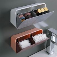 Storage Boxes Bins Wall Mounted Cotton Swab Box Cosmetic Lipstick Container Jewelry Organizer Case Household