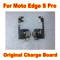 บอร์ดชาร์จพอร์ตชาร์จ USB ดั้งเดิมสําหรับ Motorola Moto Edge S Pro / Edge 20 Pro ปลั๊กไมโครโฟน Flex Cable Plate Replacement