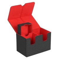 Card Deck Storage Box Card Storage Collectible Game Trading Card Box Card Carrying Organiser for 160+ Cards Black+Red