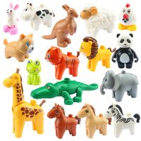 【CC】¤  Zoo Big Particle Blocks Movable Animals Duplo Accessories Material Educational Children