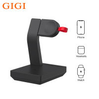 GIGI 3-In-1 Wireless Charger แท่นชาร์จแท่นชาร์จสำหรับหูฟังที่รองรับ Bluetooth Iphone Iwatch 6/5/4/3/2