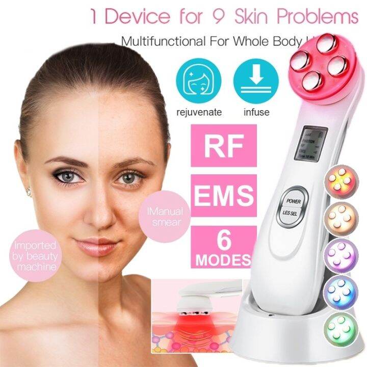 Facial RF Radio Frequency Electroporation LED Photon Skin Face Lift Beauty Treatment (M5)(1U86)