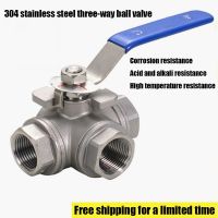 304 Stainless Steel 1/4 3/8 1/2 3/4 1" 2" BSP Female Full Port T/L-Port 3 Way Ball Valve Connector Adapter For Water Oil Air Gas