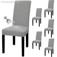 Waterproof Adjustable Chair Covers Set Dining Room Stretch Jacquard Spandex Seat Slipcover Removable High Back Chairs Cover