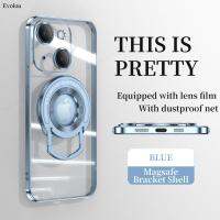 For iphone 14 Pro Max Magsafe Magnetic Ring Stand Holder Case For iphone 13 Pro 12 11 Metal Frame Transparent Protection Cover