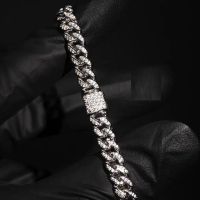 Super Thin Iced Out Bling Hiphop Women Jewelry 5A Cubic Zirconia Cz Miami Cuban Link Chain Bracelet Ice Girl Jewelry