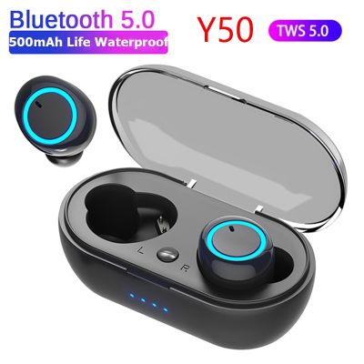 Y50 TWS หูฟังไร้สายหูฟังกีฬา5.0 Headset Gaming Bluetooth หูฟังเอียบัดไร้สายไมโครโฟนสำหรับ Pk Y30 F1