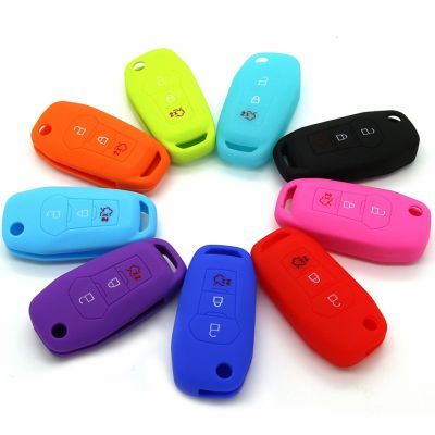 huawe Flip Remote Protector Cover Shell Silicone Car Key Case Fob For Ford Fiesta Focus Mondeo Explorer Ranger Mustang Taurus Ecosport