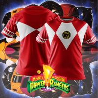 Summer Power Rangers MIGHTY 2023 MORPHIN RED role-playing BAJU KANAK-KANAK DEWASA by FAZZPRINT APPAREL fashion versatile t-shirt