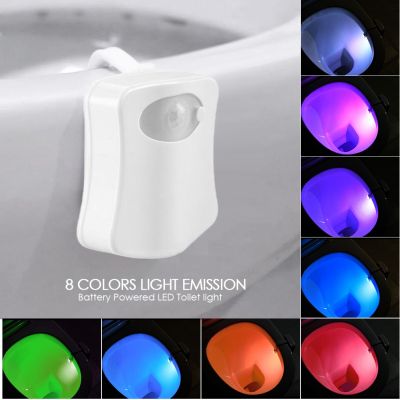 【CC】 16color Night Luminaria Toilet Hanging Backlight Sensor Battery Powered Warming