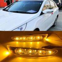 อุปกรณ์ทวนสัญญาณสัญญาณเลี้ยว LED โคมไฟกระจกประตูรถยนต์สำหรับ Hyundai Sonata 8 2010 2011 2012 2013 2014