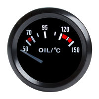 Dragon Gauge Oil Temp Car Gauge 2" 52mm 12V Auto Instrument 50~150 Celsius 122~302 Fahrenheit Temperature Black Bezel