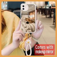 Hangings dustproof Phone Case For iphone 11 interest originality flower Raised lens Liquid silicone youth Makeup mirror