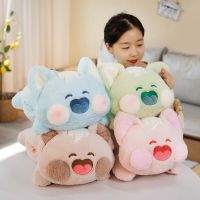 QUENAIS หมอน Kado Ulang Tahun น่ารักหลังตกแต่งบ้าน Dudu Meow หมอนโซฟาตุ๊กตา Stitch Dudu ตุ๊กตาของเล่นสอดไส้ตุ๊กตาแมวที่อุ่นมือตุ๊กตาหนานุ่มสัตว์