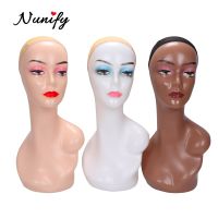 Nunify การแสดงวิกผมน้ำตาลสีเบจ/Drak หัวหุ่นรุ่นหัวผมหัวหุ่นฝึก Displayer สำหรับหมวกวิกผมผ้าพันคอหัวหุ่น