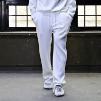 Mens Straight Leg Pants Solid Color Soft Wide Leg Pants Mens Loose Sports Casual Pants Elastic Waist Running Exercise  Pants