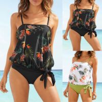 Board Shorts Women Floral Print Loose Waist Fashion Split Bikini Swimsuit High Womens Swimwears Tankinis Set Swimwears Thong swimsuit