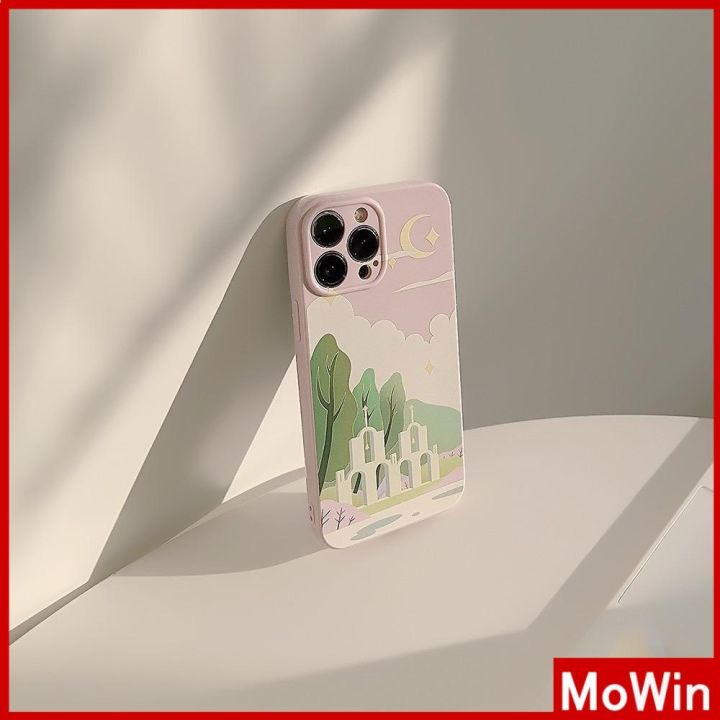 mowin-เข้ากันได้สำหรับ-เคสไอโฟน-เคสไอโฟน11-เคส-iphone-11-เคส-iphone-ครีมเคลือบเงาฟิล์มนุ่ม-tpu-เคสกล้องกันกระแทกป้องกันภาพวาดสีน้ำมันแบบเรียบง่ายโบสถ์เข้ากันได้กับ-iphone-13-pro-สูงสุด-12-11-xr-xs-สูง