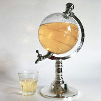 1.5 L Globe Upside Down Wine Dispenser Vodka Globe Decanter Beverage Tabletop Home Bar Liquid Drink Ice Core Container Pourer