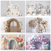 Newborn Baby 1st Birthday Party Photography Backdrop Balloons Boy and Girl Photographic Cakesmash Background Photo Studio Props