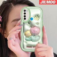 เคส JIUMOO สำหรับ Xiaomi Redmi Note 8 2021 Note 8T เคส3D ลายการ์ตูนน่ารักดอกไม้เล็กสีสันสดใสเคสโทรศัพท์แบบใสนิ่มโปร่งใสป้องกันเลนส์กล้องเคสซิลิโคนกันกระแทก