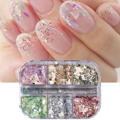 【CW】 Slices Glitter Abalone Flakes Paillettes Decoration Stones Manicure Adornment YHFG