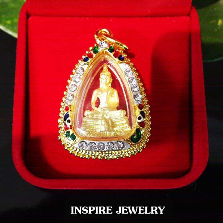 inspire-jewelry-จี้่หลวงพ่อพุทธโสธร-กรอบทองลงยา-งานจิวเวลลี่-ลายโบราณอนุรักษ์ไทย-สวยงามมาก-ปราณีต-ใส่กับเสื้อผ้าไทย-ชุดไทย-ผ้าสไบ-หรือใส่ประดับ-ผ้าซิ่น-ผ้าถุง-ผ้าไหม-ตามรอยละครบุพเพสันนิวาส-หนึ่งด้าว-