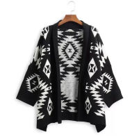 Heliar Women Autumn Boho Cardigans Knitted Diamond Chic Pattern Cardigans Women Sweaters Coat Winter Cardigan Goth