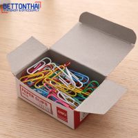 Color Paper Clip ลวดสีเสียบกระดาษ กล่อง 100 ตัว ยี่ห้อ Deli 39716 คลิป คลิปเสียบกระดาษ ลวดเสียบกระดาษ สำนักงาน office