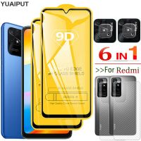 [HOT T] 6in1 Pelicula,กระจกเทมเปอร์สำหรับ Xiaomi Redmi 10C ปกป้องหน้าจอ Redmi-10C-NFC ฟิล์มป้องกัน Redmi 9 9C 9T 9A 9H Redmi10C กระจกอย่างหนา9 C ฟิล์มหลัง + ป้องกันกล้อง Redmi 10 C โลกแก้ว