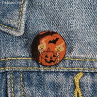 ❁ Pumpkin Scene Halloween witch Pin Custom vintage Brooches Shirt Lapel teacher Bag Badge Cartoon pins for Lover Girl Friends