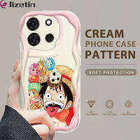 (มาใหม่ล่าสุด) Jizetin เคสใส่โทรศัพท์สำหรับ Tecno Pop 7 Pro Tecno Spark Go 2023ลายลูฟี่น่ารักเคสเนื้อครีมขอบลอนเคสโทรศัพท์เคสซิลิโคนแบบนิ่ม