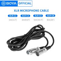 BOYA สายไมโครโฟนเครื่องเสียง XLR ตัวเมีย C8 C5 C3สำหรับการสัมภาษณ์การทำวิดีโอบันทึกและอะแดปเตอร์ไมโครโฟน Moree 1เมตร