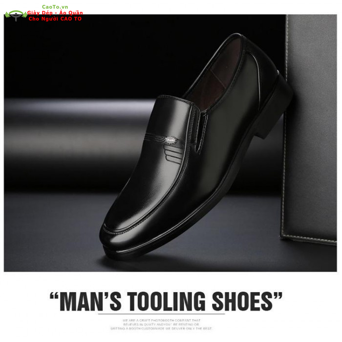 HCM]Giày Tây Thời Trang Đen Black Leather Ovesized Fashion Shoe for Big  Size Men 45 46 47 48 49 