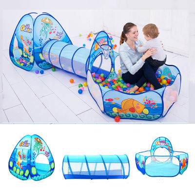 3 Pcslot Baby Playpen Portable Playpen for Children Folding Baby Playground Child Tent with Crawling Tunnel Ball Pool Baby Park