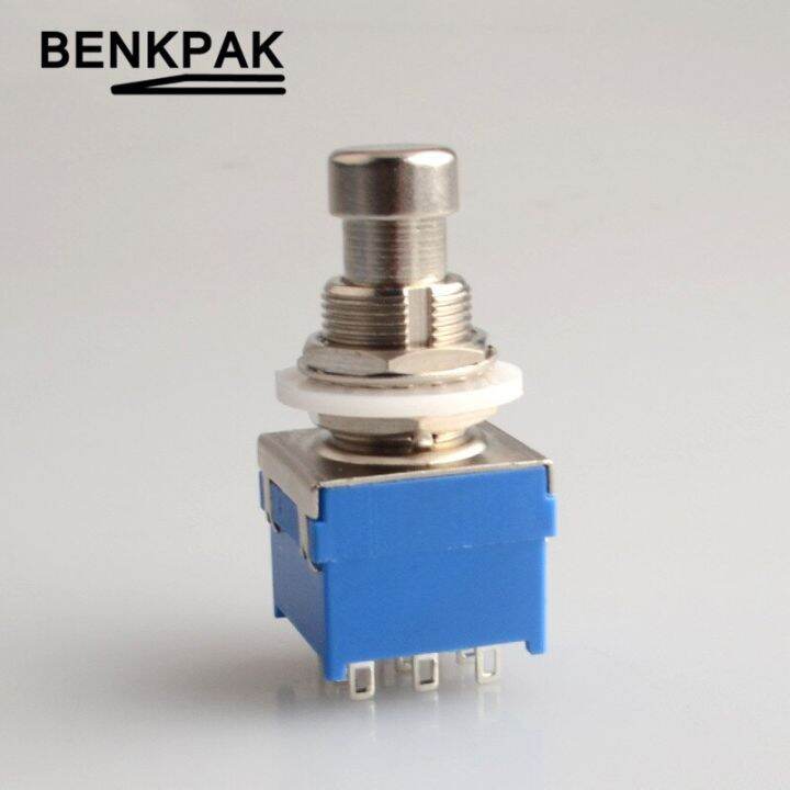 BENKPAK 3PDT 9 pins Guitar Effects push button Switch foot pedal
