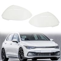 1Pair Car White Rearview Side Glass Mirror Cover Trim Rear Mirror Covers Shell For- Golf 8 MK8 2021 2022