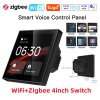 E Life Smart Store Tuya ศูนย์หน้าจอสัมผัส Wifi สมาร์ทแผงควบคุมการควบคุมด้วยเสียงเกตเวย์ ZigBee ในตัวสำหรับฉากอัจฉริยะ4นิ้วหน้าจอปรับความสว่างลินุกซ์สวิตช์ระบบทำงานร่วมกับ Alexa