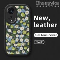 เคส Chenyyka สำหรับ OPPO Reno 8T 5G A1 Pro 5G เคสโทรศัพท์หนังดีไซน์ใหม่ลายดอกไม้แฟชั่นเคสซิลิโคนนิ่มเคสปกป้องกล้องจากเลนส์ทุกชิ้น