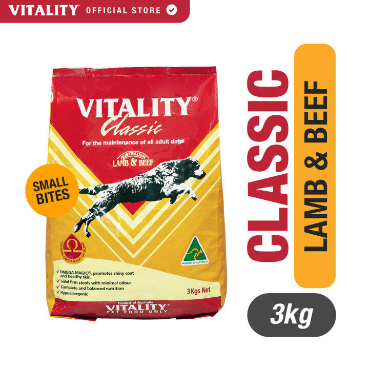 VITALITY Classic Lamb and Beef Dry Dog Food (3kg) Small Bites for