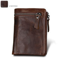 RFID Real Cowhide Genuine Leather Mens Short Wallets Coin Purses Male ID Credit Cards Holder Men Portomonee Carteira