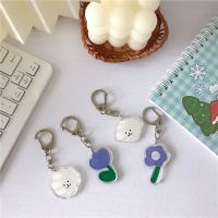 ☫ Acrylic Flower Keychain Cute Car Keyring Pendant Cartoon Sheep Lovely Key Ring Ins Style Small Accessories Bag