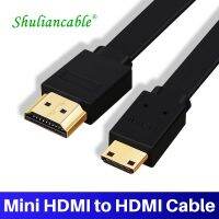 Flat Mini HDMI-compatible Cable High Speed 4K 3D 1080P 1m 1.5m 2m 3m 5m for camera monitor projector notebook TV